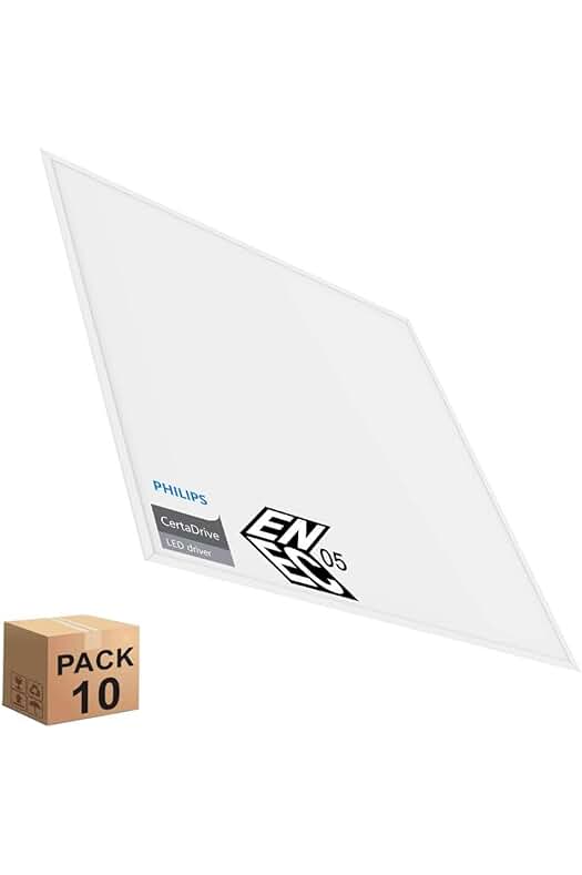 Pack de 10 Paneles LED 60x60 cm con Certificación Philips, Bajo Consumo y Gran Luminosidad