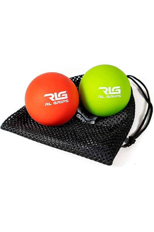 Pack de 2 Bolas de Masaje Miofascial RLGrips® para Automasaje y Rehabilitación - Verde y Rojo
