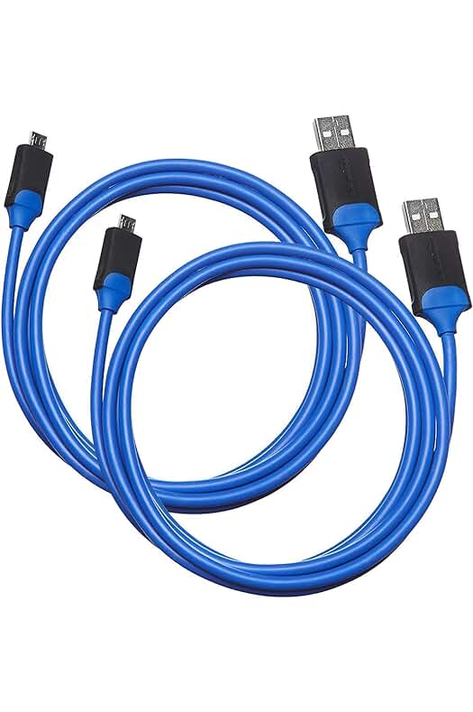 Pack de 2 cables micro-USB para PlayStation 4 - carga rápida y duradera, color azul