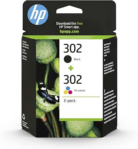 Pack de 2 Cartuchos de Tinta Originales HP 302 X4D37AE para Impresoras HP