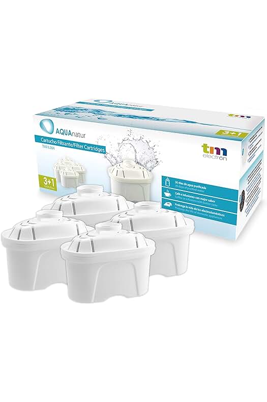 Pack de 4 cartuchos de filtro purificador de agua compatible con jarras brita maxtra.