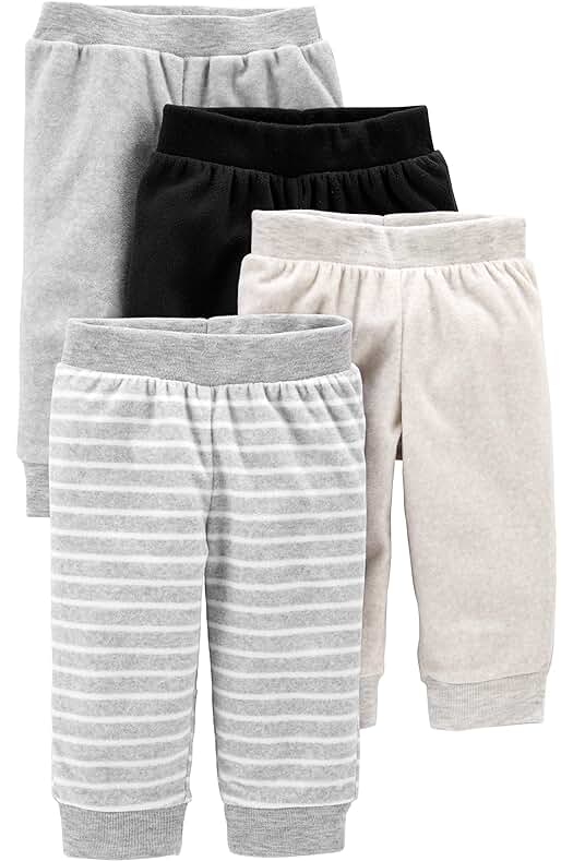 Pack de 4 Pantalones de Algodón Unisex para Bebés de Simple Joys by Carters