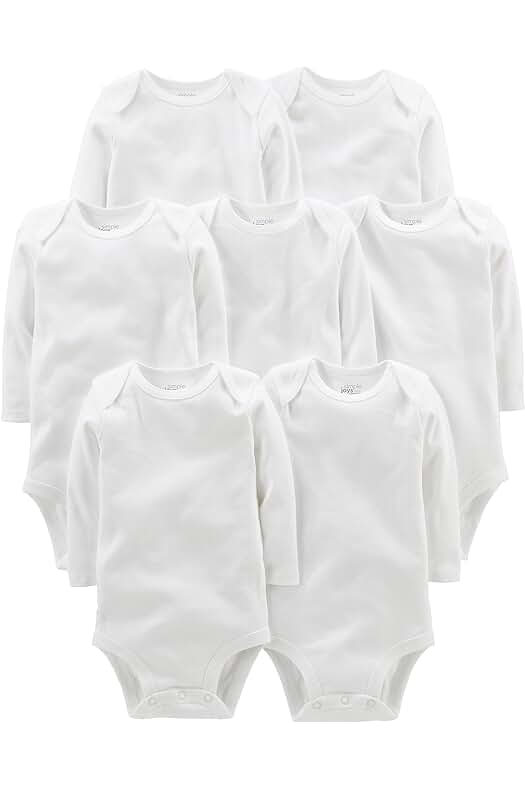 Pack de 7 Bodies de Manga Larga Unisex para Bebés de Simple Joys by Carters.