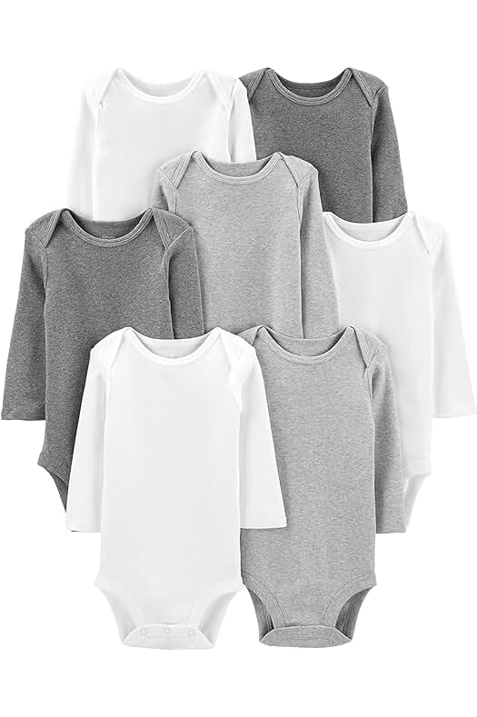 Pack de 7 Bodies de Manga Larga Unisex para Bebés de Simple Joys by Carters
