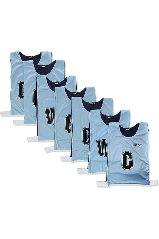 Pack de 7 Petos Reversibles de Entrenamiento Profesional para Netball Mitre