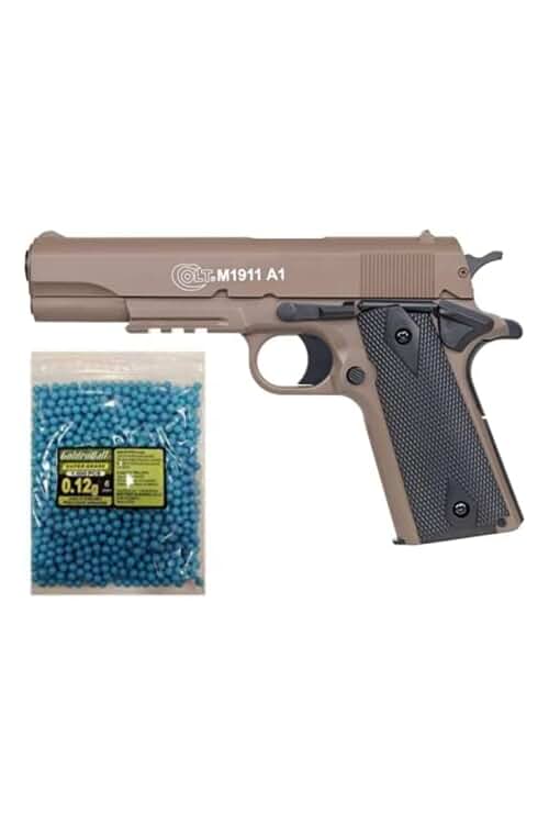 Pack de pistola de airsoft Colt 1911 con 0.7 Julios y 1000 bolas de PVC Valhalla