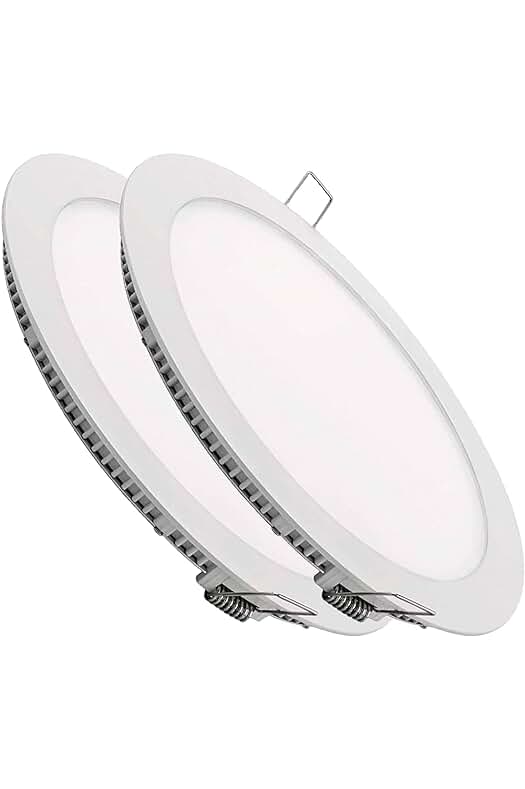 Pack económico de 2 Paneles LED Downlight Redondos planos de 20W. Ideal para iluminación interior.