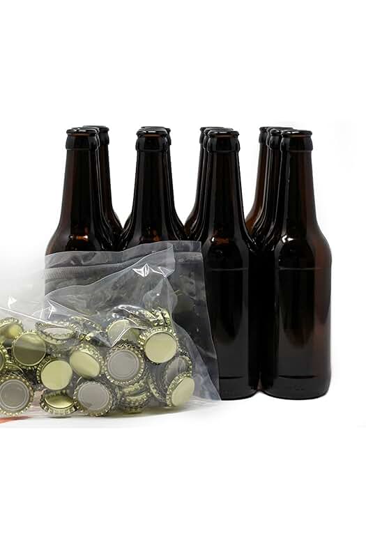 Pack Esencial para Cerveza Casera: Botellines Reutilizables y Chapas - Kit de 16 Botellines y 100 Chapas