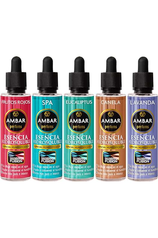 Pack XL de 5 Esencias Hidrosolubles para Humidificador de Ambar Perfums
