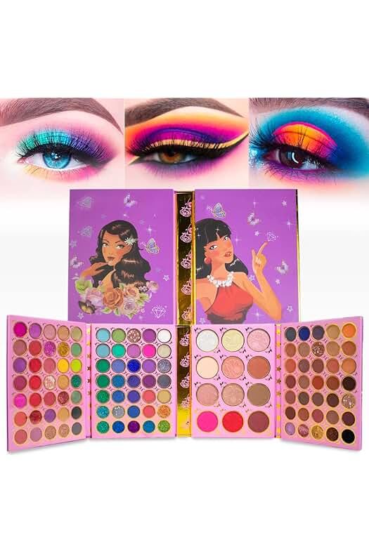 Paleta de sombras de ojos: 117 tonos vibrantes y duraderos para un look profesional.