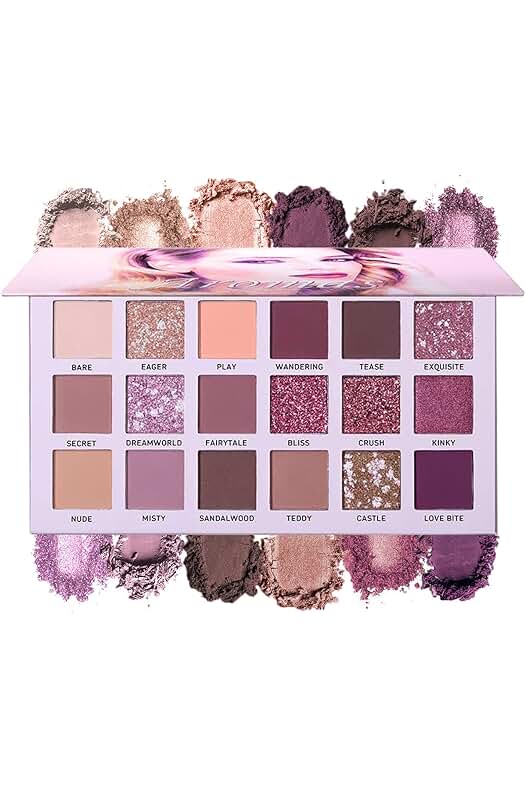 Paleta de sombras de ojos Beauty Glazed Ucanbe con 18 colores brillantes y duraderos en tonos rosados.
