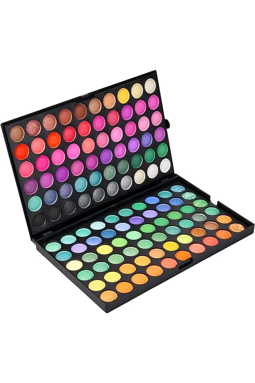 Paleta de Sombras de Ojos Brillantes: Kit Profesional de Maquillaje con 120 Colores Vibrantes.