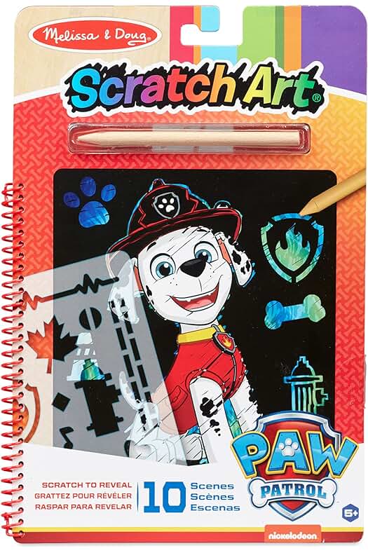 Papel de rascar Patrulla Canina: Juego creativo para niños de 3 a 7 años.