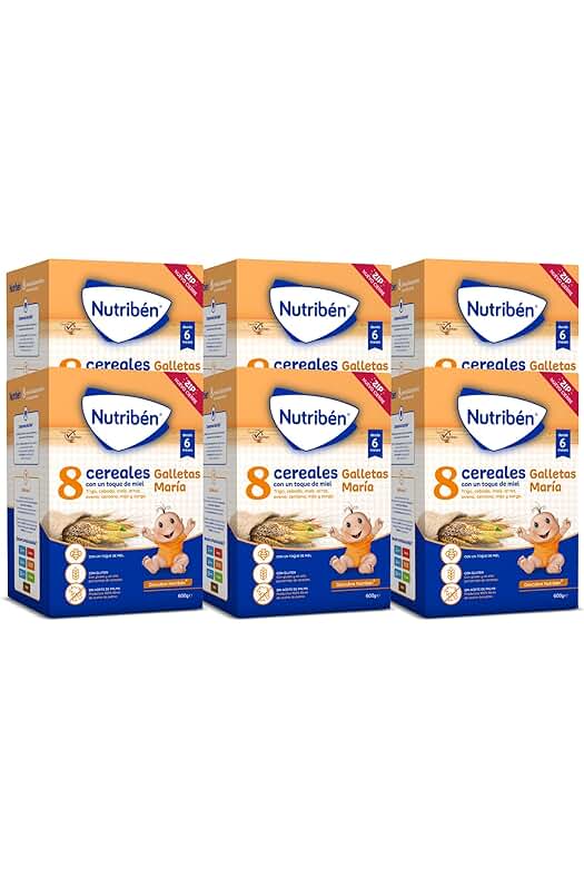 Papilla de Cereales Nutribén con Miel y Galletas María - Sin Aceite de Palma (Pack 6x600g)