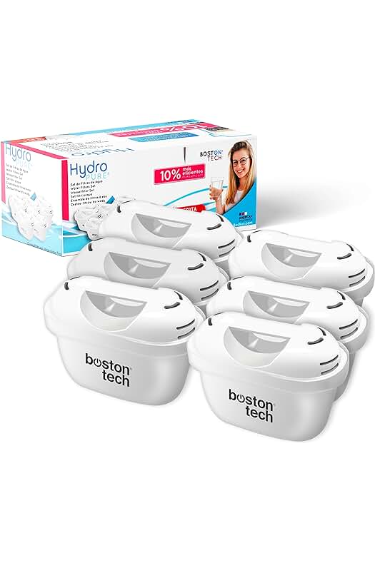 Paquete de 6 cartuchos Hydro Pure+: Filtros de agua compatibles con jarras Brita Maxtra.
