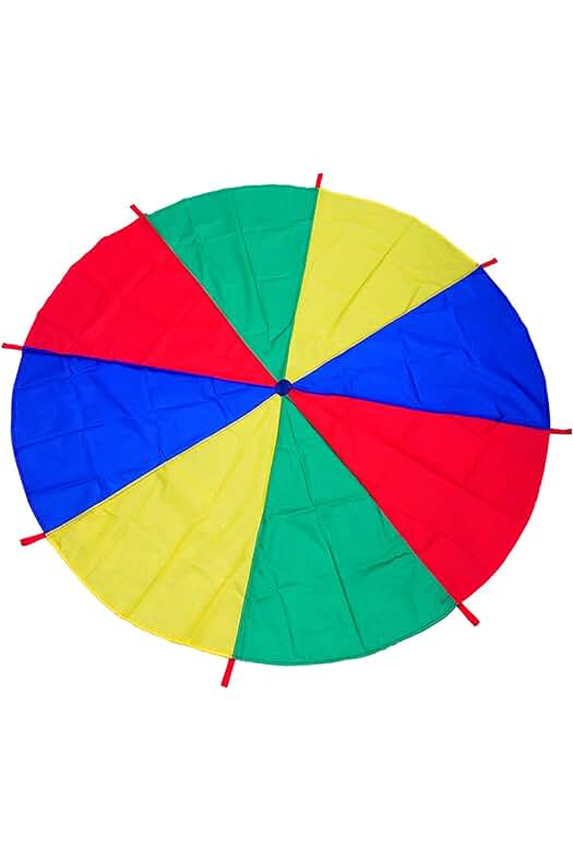 Paracaídas Arco Iris para Niños: Juegos y Actividades Deportivas al Aire Libre de 6FT (2m)