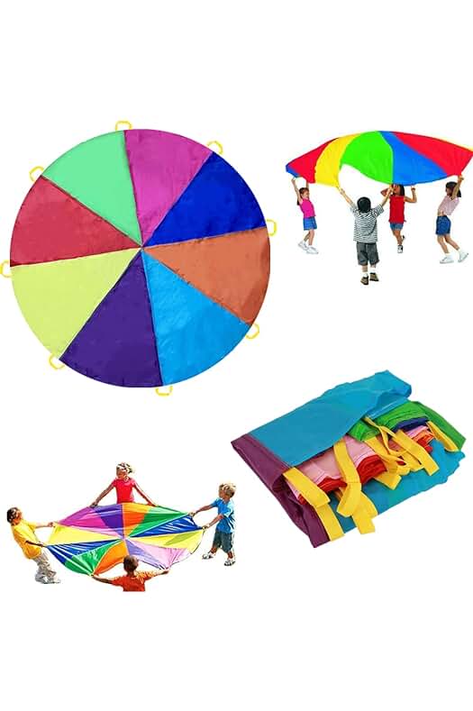 Paracaídas de colores para niños: diversión y deporte al aire libre