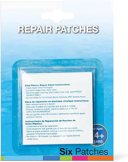 Parches de reparación autoadhesivos para piscinas inflables y tubos de vinilo - Pack de 12.