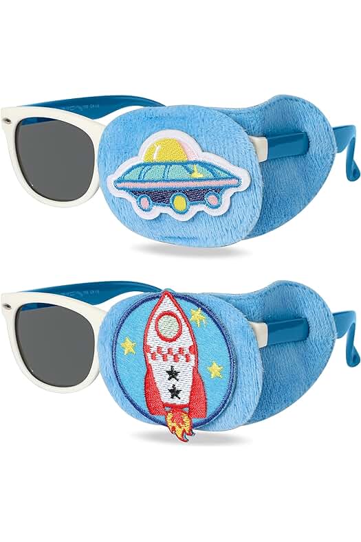 Parches oculares ajustables para niños con terapia visual y tratamiento de ojo vago.