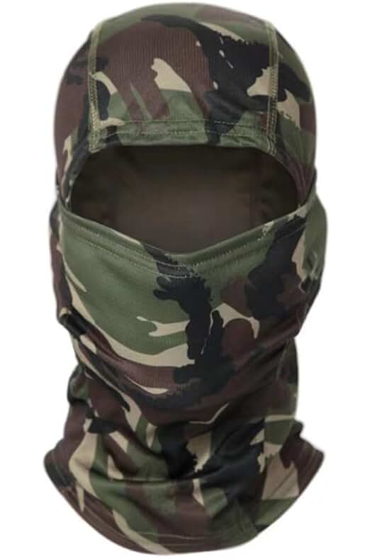Pasamontañas Bicicleta Camuflaje Verde - Máscara Facial Transpirable para Actividades al Aire Libre