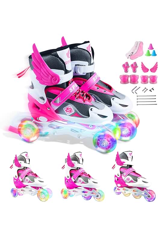 Patines en línea ajustables para niños y niñas: Disfruta del patinaje con estilo y seguridad.