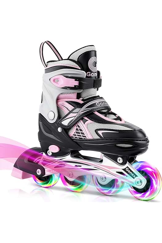 Patines en línea con luces para niños y adultos, ideales para el Día del Niño y la vuelta al cole.