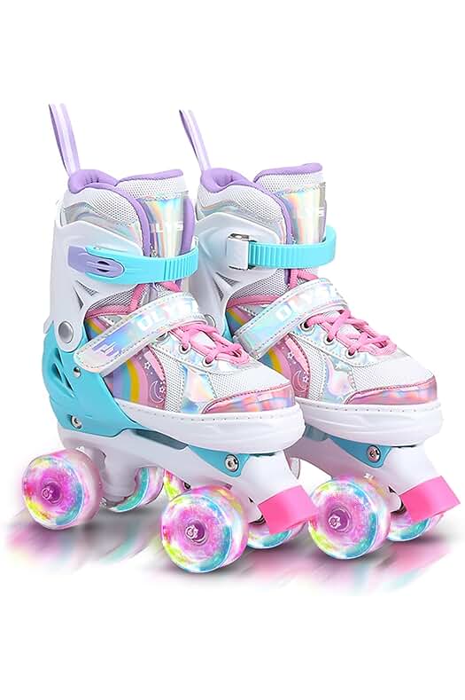 Patines en Paralelo Ajustables con Luces LED para Niñas Principiantes