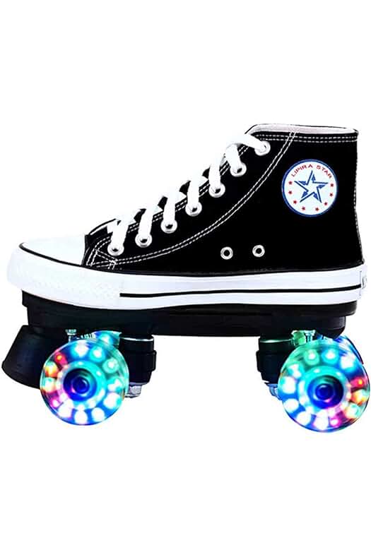 Patines LED para adultos y niños con diseño de arte - Patines de 4 ruedas LED