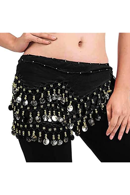 Pañuelo de Danza del Vientre con Cinturón de Monedas - Accesorio para Danza Oriental.