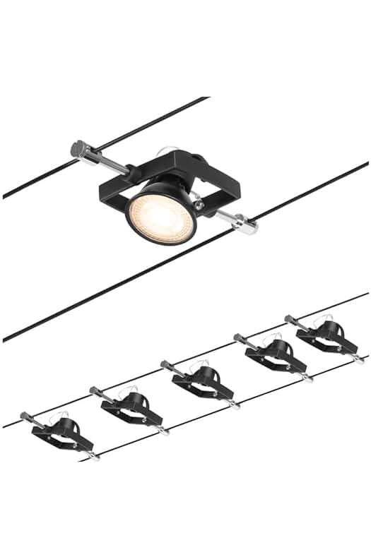 Paulmann Sistema de Cableado Mac II, Corduo, CC, Máx. 5x10 W, Bombilla GU5,3, Cromado Mate, 94434.