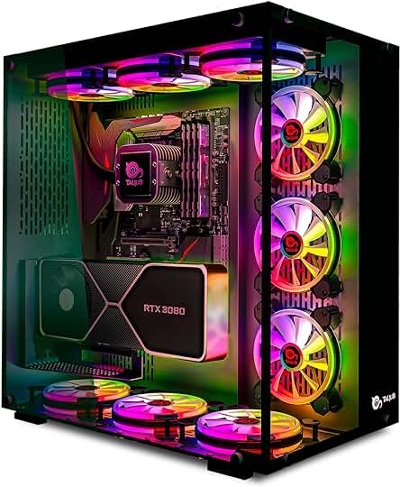 PC Gaming TALIUS Cronos: Torre ATX de Cristal Templado con Ventiladores ARGB y Filtros Anti Polvo.