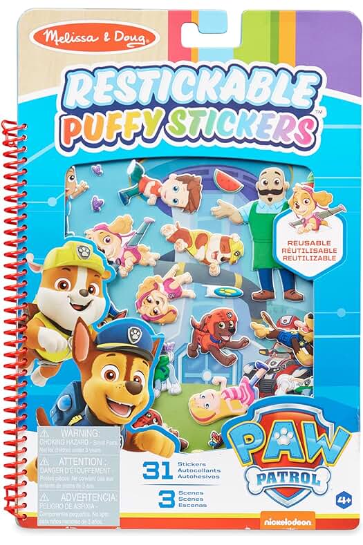 Pegatinas reutilizables de la Patrulla Canina: diversión creativa para niños y niñas de 3 a 7 años.