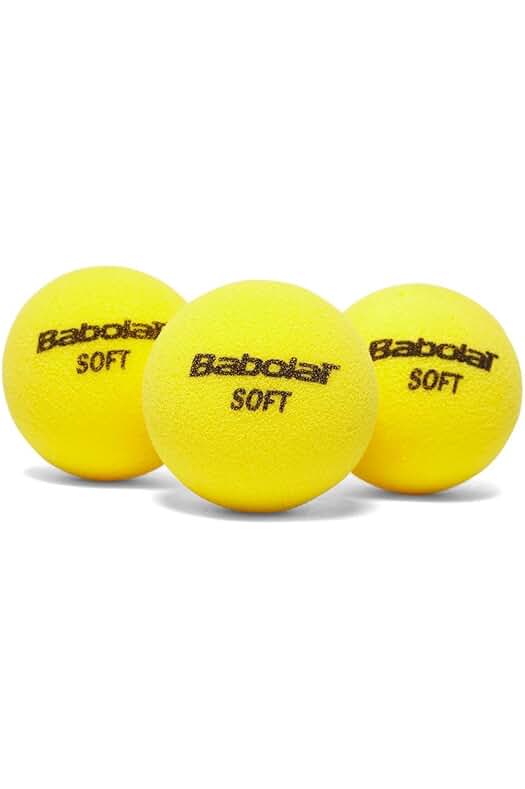 Pelota de Tenis Babolat Soft Foam X3, ideal para entrenamientos y partidos, amarilla, talla única.