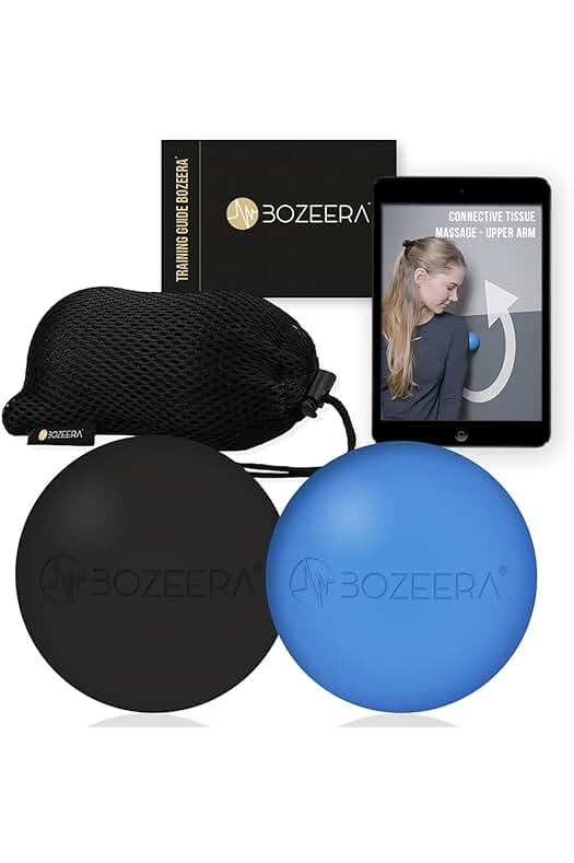 Pelotas Lacrosse para Masaje Muscular - Set Premium con Vídeo, Folleto y Bolsa
