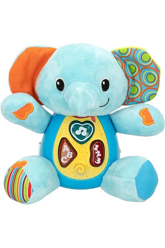 Peluche interactivo para bebés: Elefante musical con luces y sonidos de la marca Winfun.