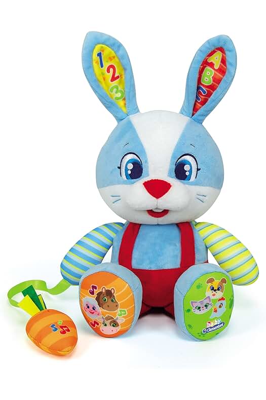 Peluche interactivo Valentín, el Conejo Parlanchín - Juguete estimulante para bebés de 10 meses.