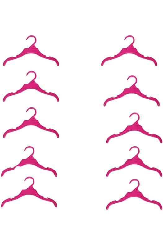 Perchas para Mascotas: Juego de 10 Perchas Antideslizantes y Ligeras para Cachorros y Niños. (Rosado)