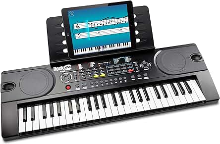 Piano RockJam de 49 teclas con accesorios y lecciones de piano incluidas