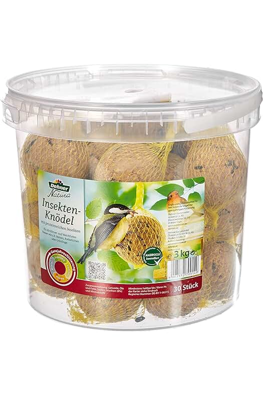 Pienso de alta calidad para aves silvestres con bolas de insectos, 30 unidades (3 kg) - Dehner Natura.