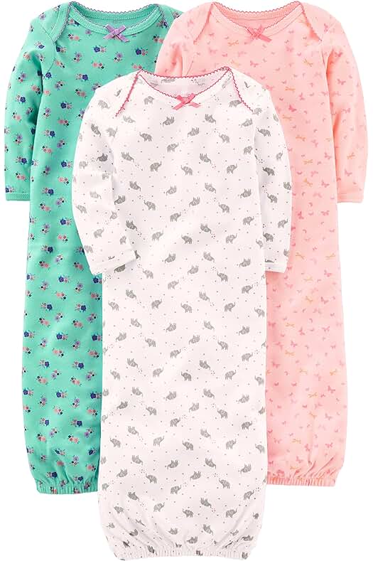 Pijamas de algodón para bebé niña en forma de saco de dormir, pack de 3.