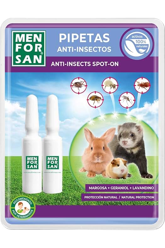 Pipetas Anti-Insectos Naturales para Roedores, Conejos y Hurones - Blister con 2 Unidades