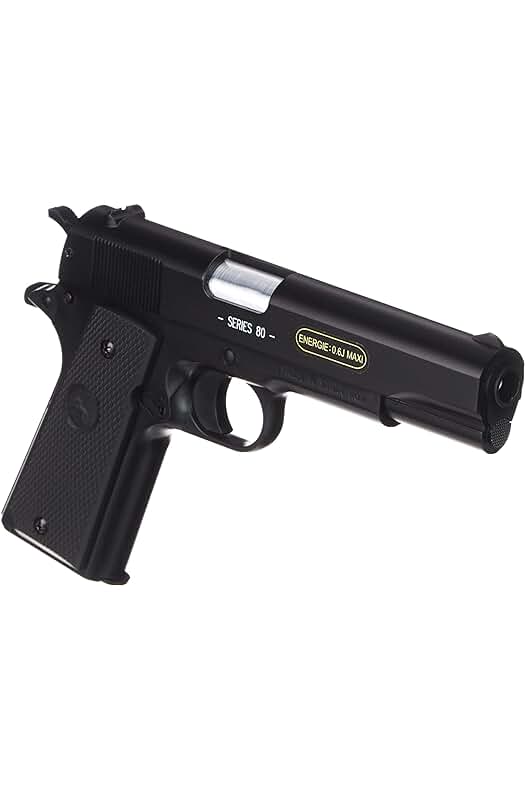 Pistola Airsoft Colt 1911: Potente y realista pistola de airsoft con tobogán de metal.