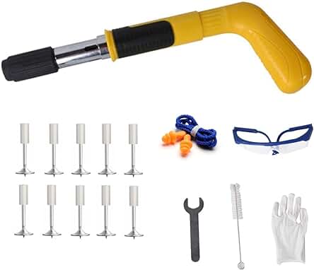 Pistola de clavos de acero con accesorios para clavar de forma precisa y segura