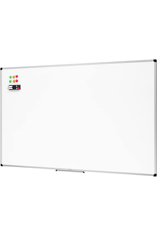 Pizarra magnética Amazon Basics con marco de aluminio, tamaño 60x90 cm, ideal para rotuladores.
