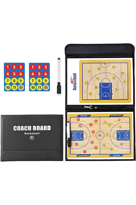 Pizarra táctica de baloncesto con imanes para entrenadores y árbitros.