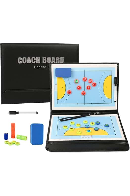 Pizarra táctica magnética para entrenadores y árbitros de balonmano.