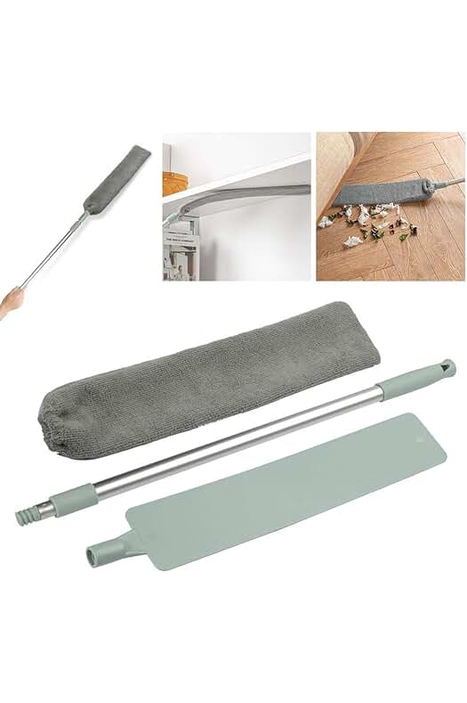 Plumero de microfibra con barra de extensión para una limpieza eficiente y sin esfuerzo