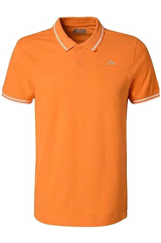 Polo naranja para hombre de Kappa Ezio KORPORATE, tamaño 3XL, en blanco y naranja.