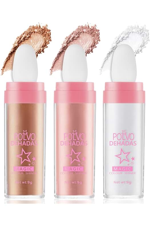 Polvo de Hadas Brillante para Maquillaje, Iluminador Multifuncional para Rostro, Cuerpo y Cabello.