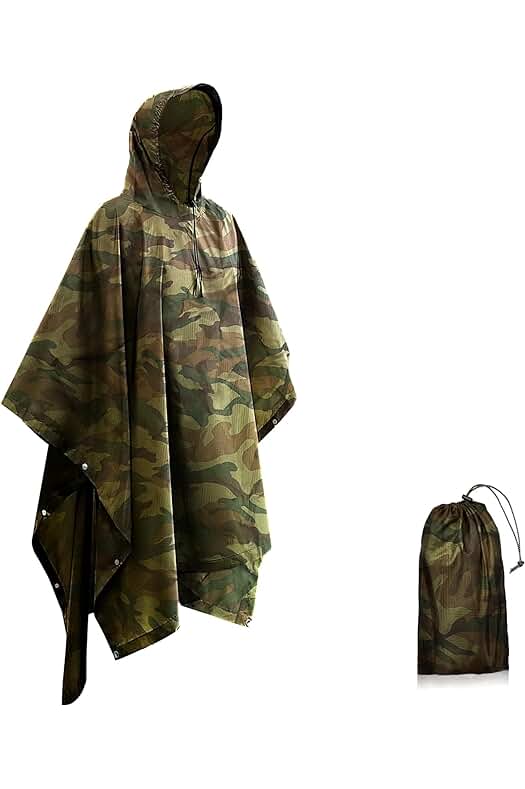 Poncho de lluvia impermeable unisex para actividades al aire libre y deportes, tamaño L-XL